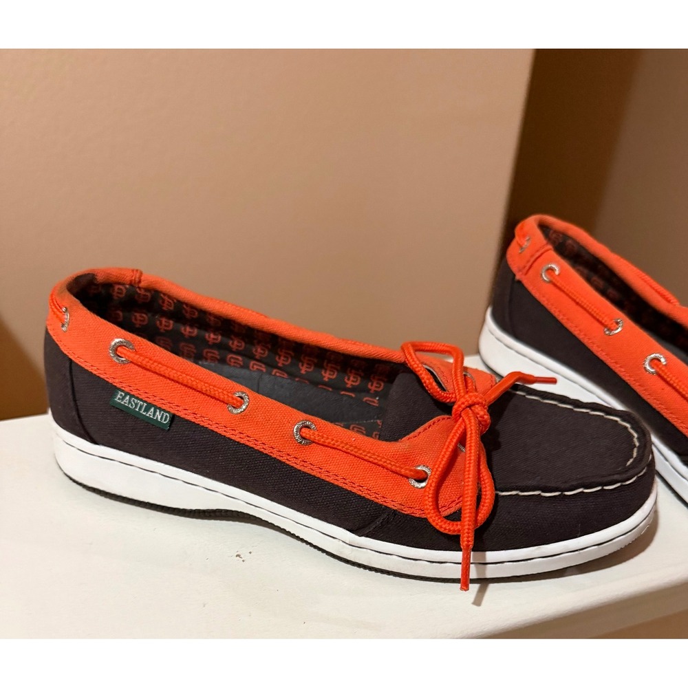 Eastland San Francisco Giants MLB Canvas Boat Shoes Women's Black Orange‎ 7. - Picture 2 of 11